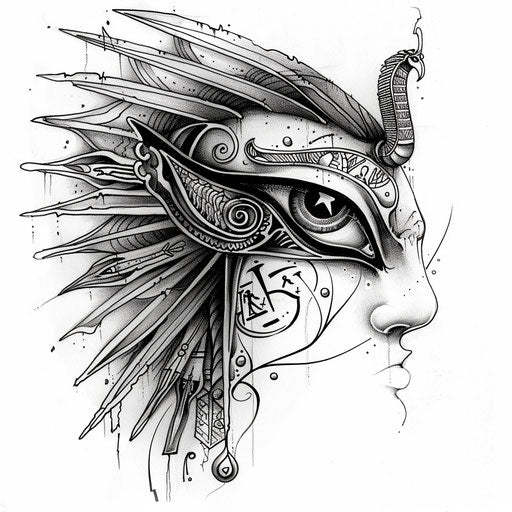Sketch of an Ancient Egyptian Eye of Horus tattoo