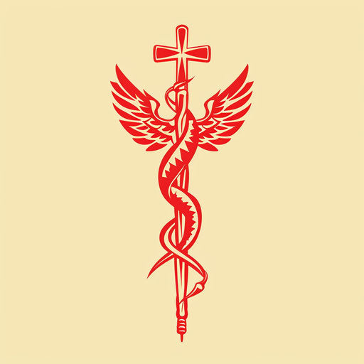Medical alert symbol flat in bright red