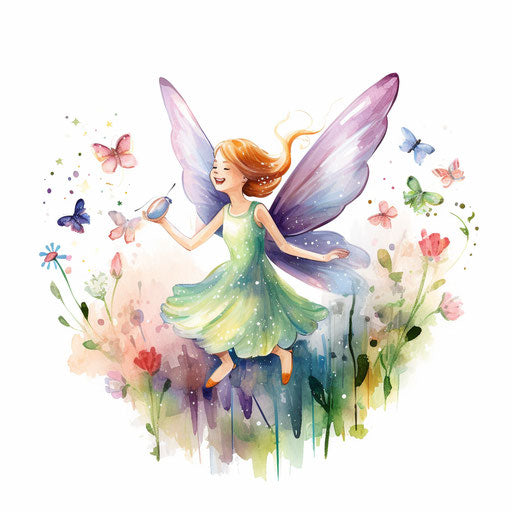 Tooth fairy illustration in Impressionistic Art style