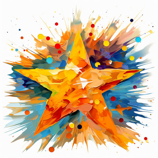 Star illustration in the style of Impressionistic Art