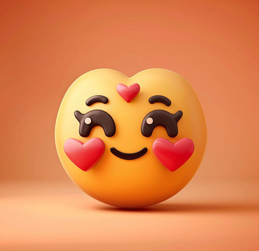 Warm emoji with hearts on its face