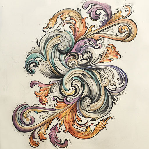 Art Nouveau inspired tattoo sketch for 666