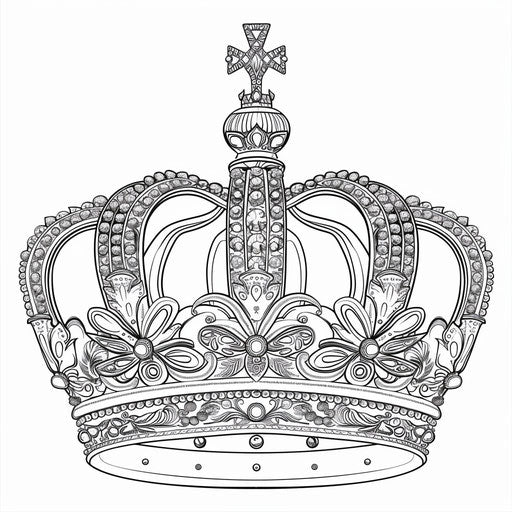 Luxurious crown with baroque patterns and elaborate jewels