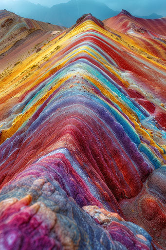 Rainbow mountain, warm vivid colors