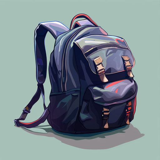 Backpack clipart in photo realistic style