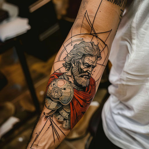 Divine tattoo with comic book style
