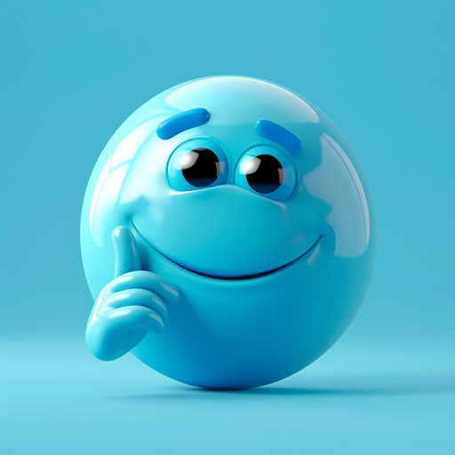 Oceanic reflection of a blue smiley face