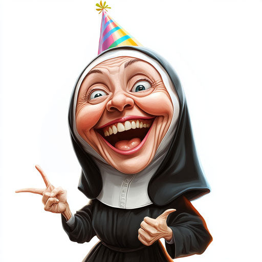 Distinctive Nun Caricature Clipart for Unique Gifts