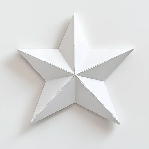 3D star on flat white background, photo realistic style, isolated clipart