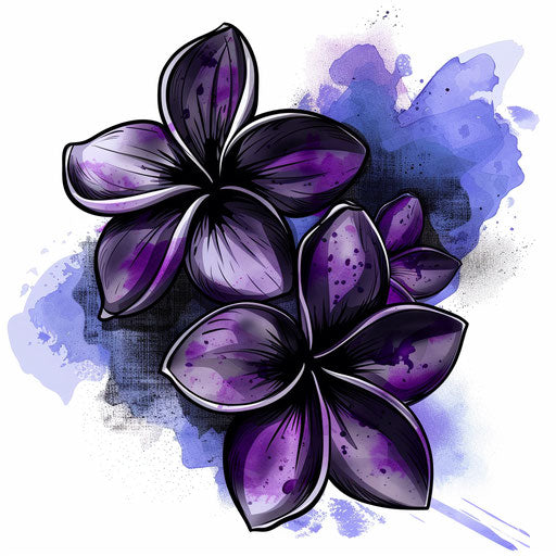 Bold sketch of a plumeria in flat clipart style