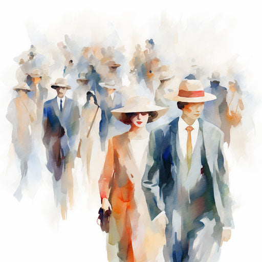 People clipart in the style of Impressionistic Art, on a white background