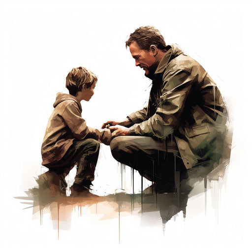 Assisting others clipart in Chiaroscuro Art style, on white background