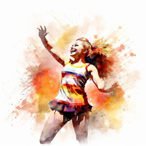 Joy illustration in the style of Impressionistic Art, on white background