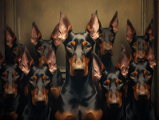 Kennels for a litter of doberman pinschers