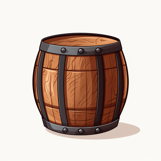 Barrel clipart in the style of Minimalist, on white background
