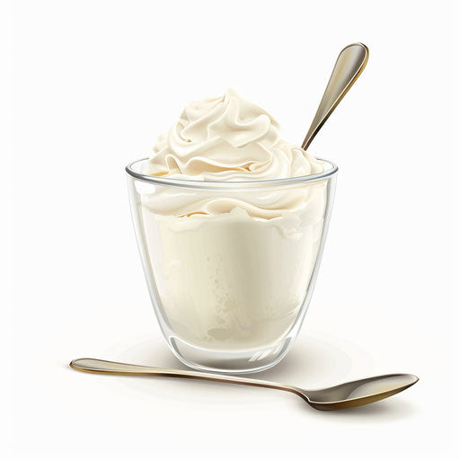 Photo-realistic yogurt clipart on a white background