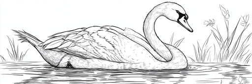 Very simple swan coloring book page 3:1