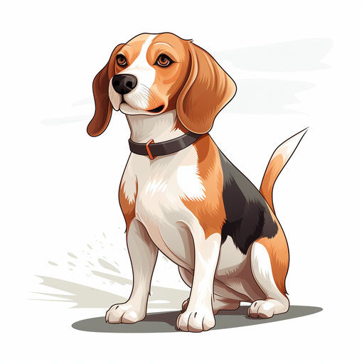 Beagle clipart in Minimalist style, on white background