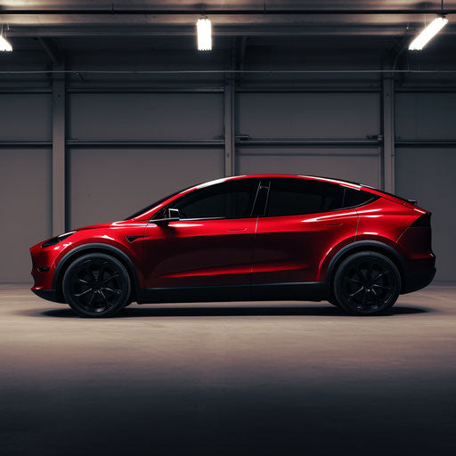 Side view of Tesla model Y