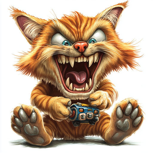 Humorous caricature of a wildcat with human characteristics