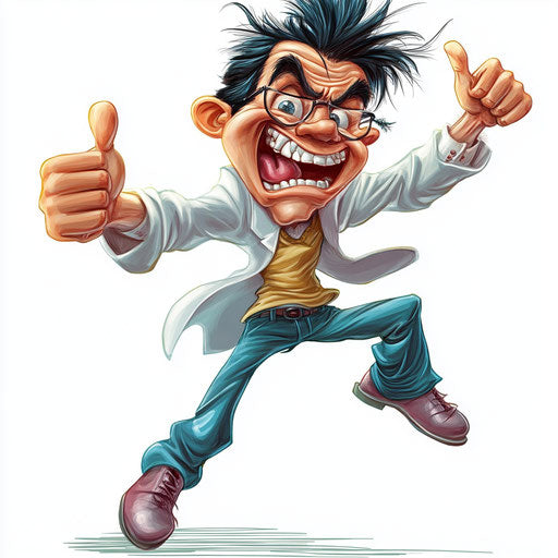 Humorous caricature of a medical clipart with human features