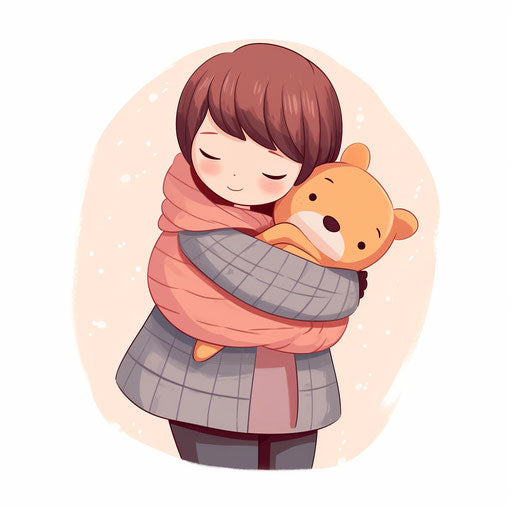 Illustration of hug in Pastel Colors Art style