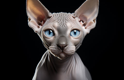 Sphynx, sphynx the perfect cat breed, light gray and dark blue style