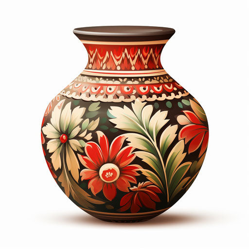 Kalash clipart in the style of Chiaroscuro Art, on white background