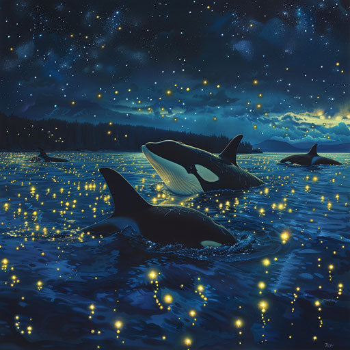 Surreal Encounter: Ocean Meets Sky on Calm Night