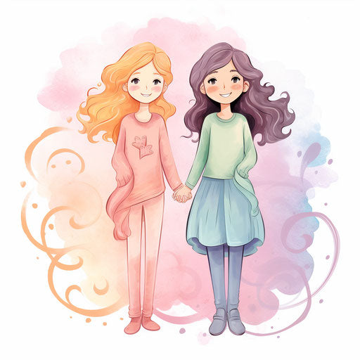 Kindness clipart in the style of Pastel Colors Art