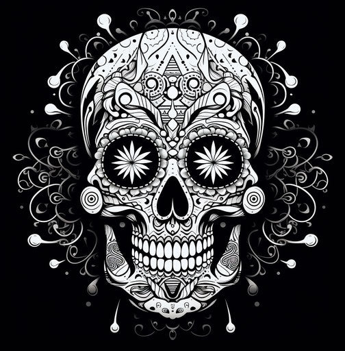 Black and white mastery, vector skull outlines