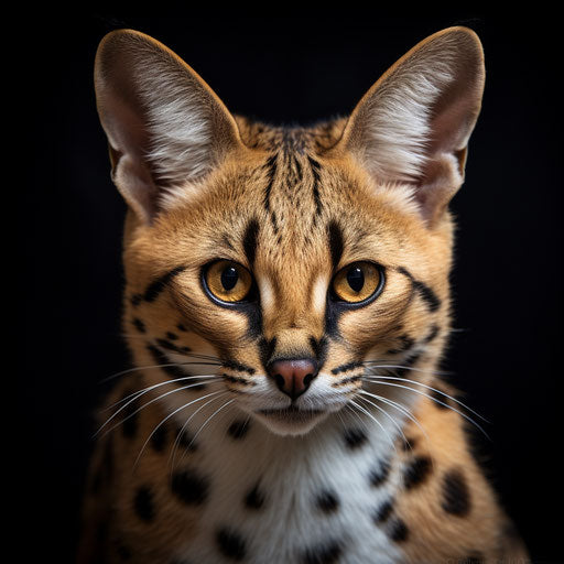 Closeup of Serval cat face
