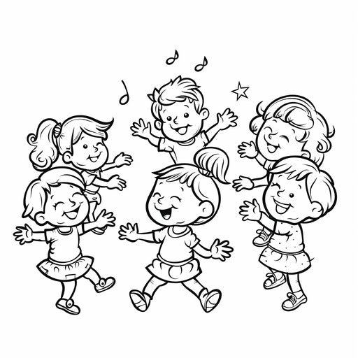 Children happily dancing in a circle