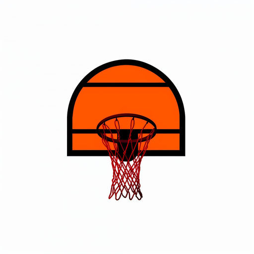 Minimalist style basketball hoop clipart on white background