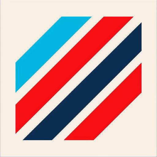 Company logo with dynamic lines and bold typography