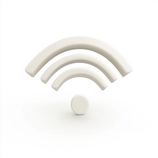Realistic 3D wifi model with flat white background, isolated clipart