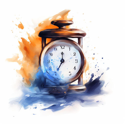 Timer clipart in the style of Oil painting, on a white background