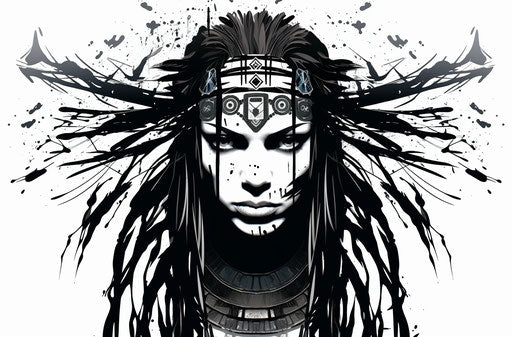 Tribal hair design, intense close-up style