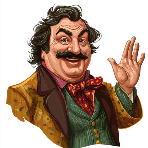 Creative Honoré De Balzac Caricature Clipart in Vector and 4K Formats