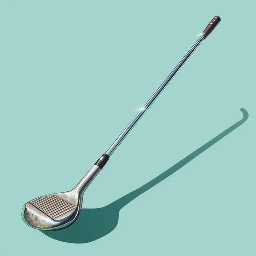 Realistic golf club clipart with flat random color background