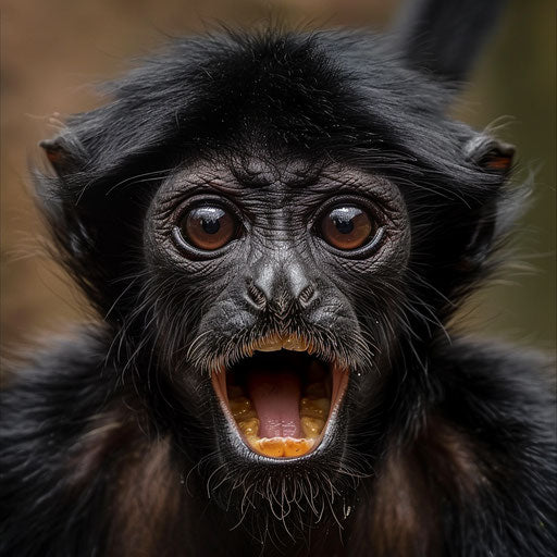 Expressive face of a spider monkey in close-up