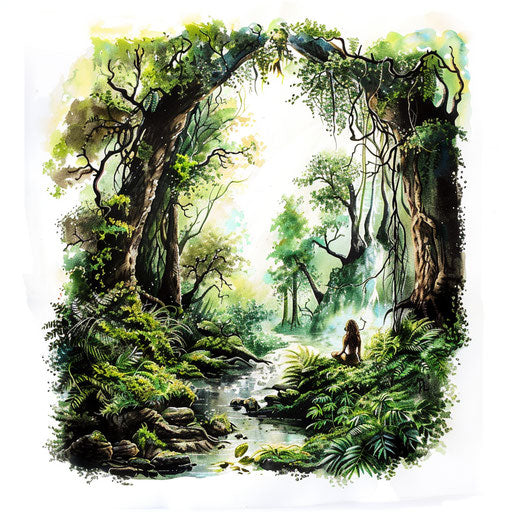Enchanted forest with hidden fairy design