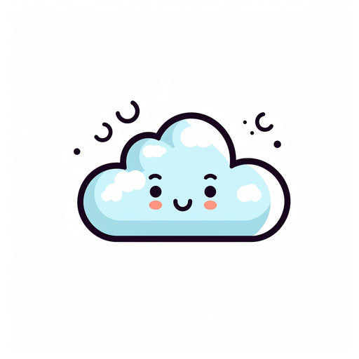 Minimalist cloud drawing on white background