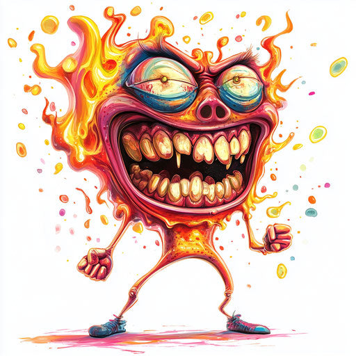 Humorous caricature of a heat caricature clipart