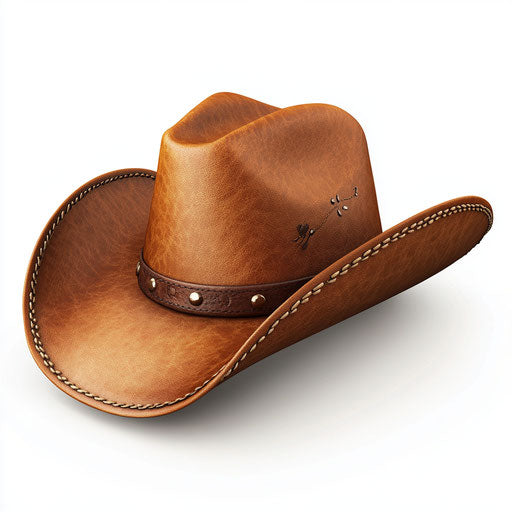 3D cowboy hat on white background, realistic style