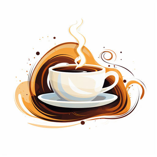 Minimalist coffee illustration on white background