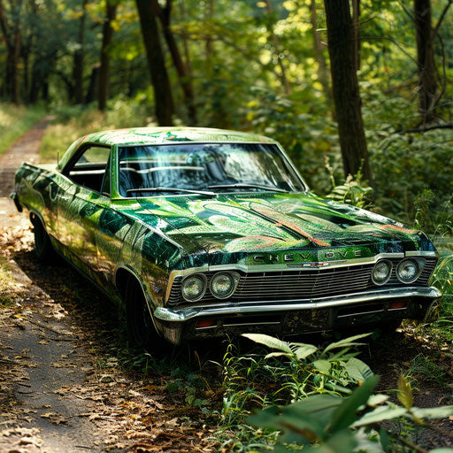 1967 Eco-Friendly Chevy Bel Air, Biofuel, Green Leaf Paint