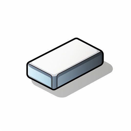 Minimalist style eraser clipart on white background