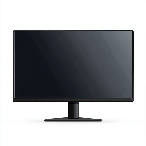3D monitor on white background in clipart style