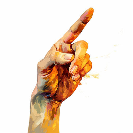 Finger clipart in the style of Oil painting